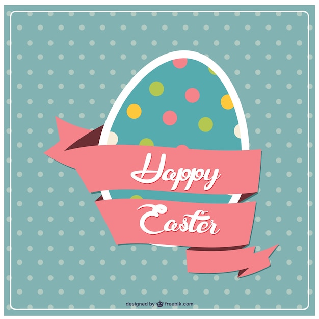 Free vector happy easter retro card