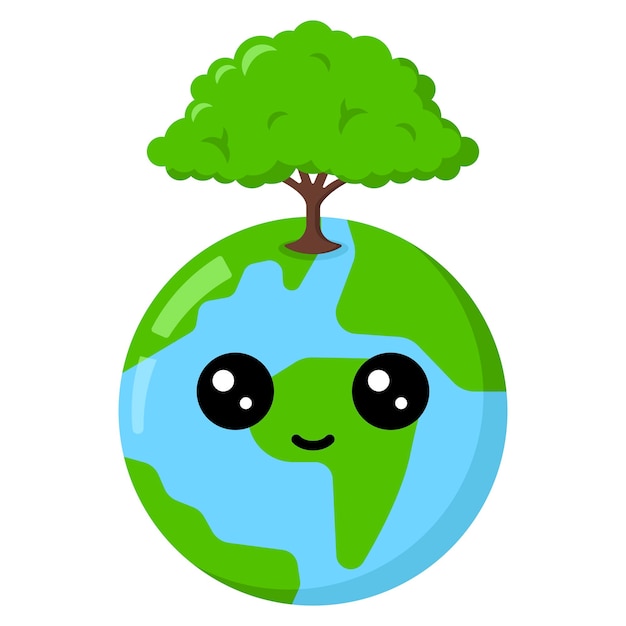 Free Vector happy face earth emoji environment