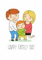 Free vector happy family day card