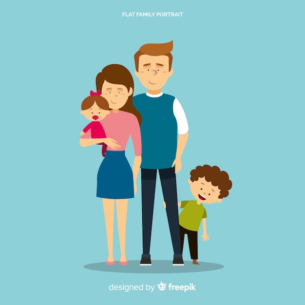 Free Vector happy family portrait, vectorized character design