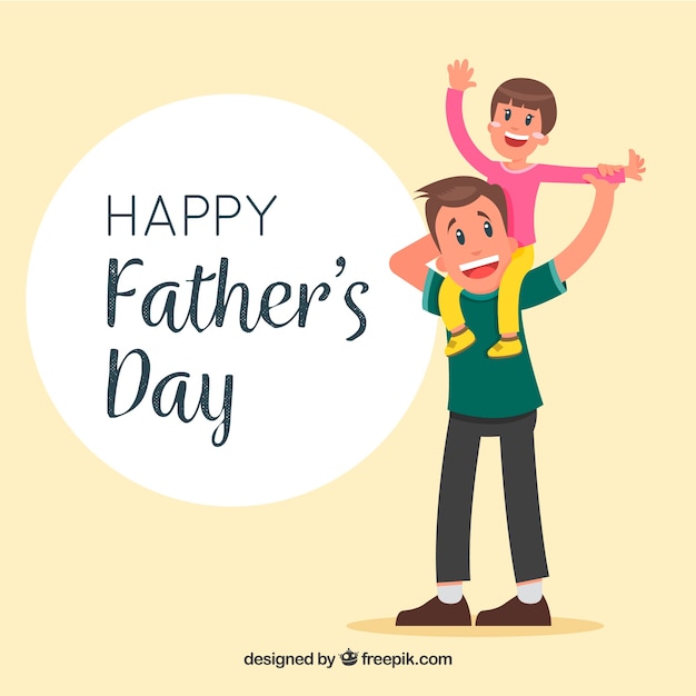 Free Vector happy father's day background with family