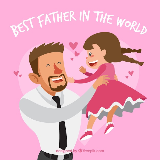 Free Vector happy father's day background with happy family