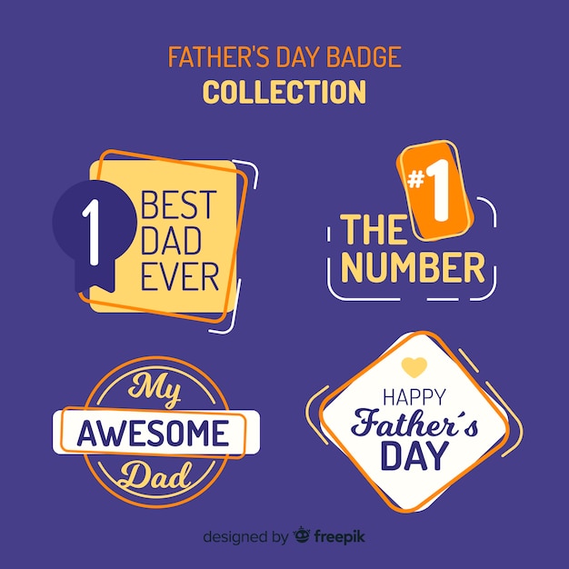 Happy father's day badge collection