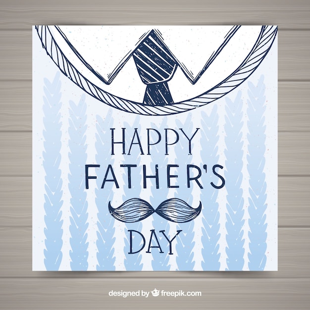 Free vector happy father's day card with clothes in hand drawn style