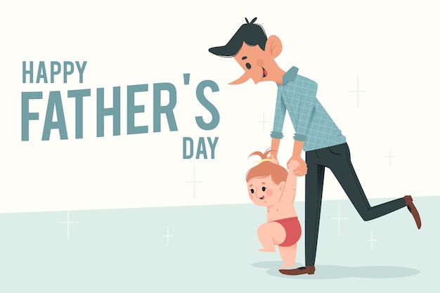 Free Vector happy father's day flat design