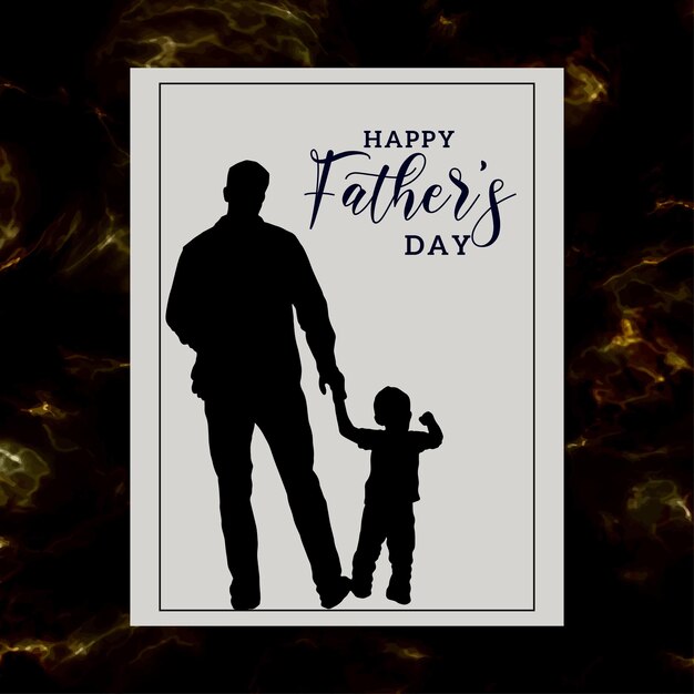 Happy Father's Day Greetings Black Golden Blue Background Social Media Design Banner Free Vector