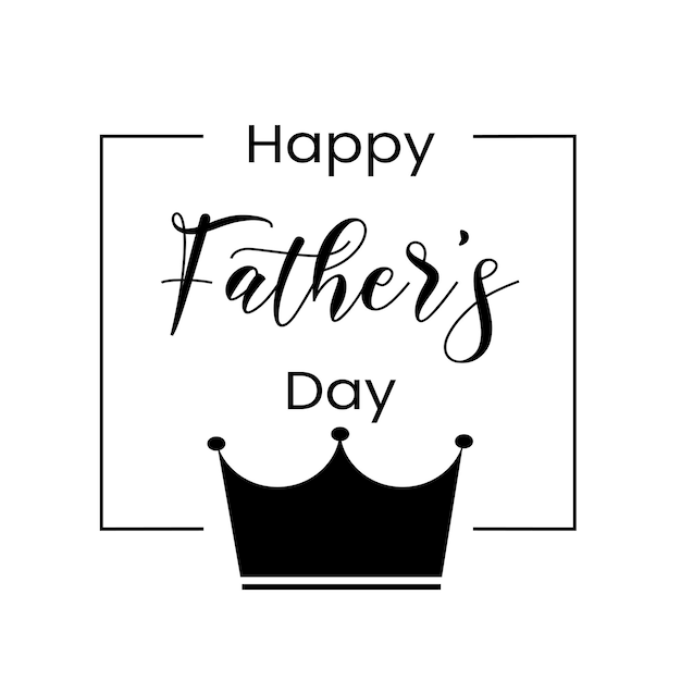 Happy Father's Day Greetings Black White Background Social Media Design Banner Free Vector