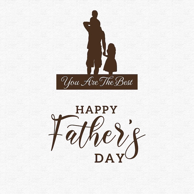 Happy Father's Day Greetings Light Grey Brown Background Social Media Design Banner Free Vector