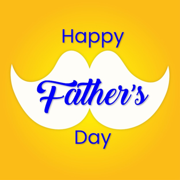 Happy Father's Day Greetings Orange Blue White Background Social Media Design Banner Free Vector