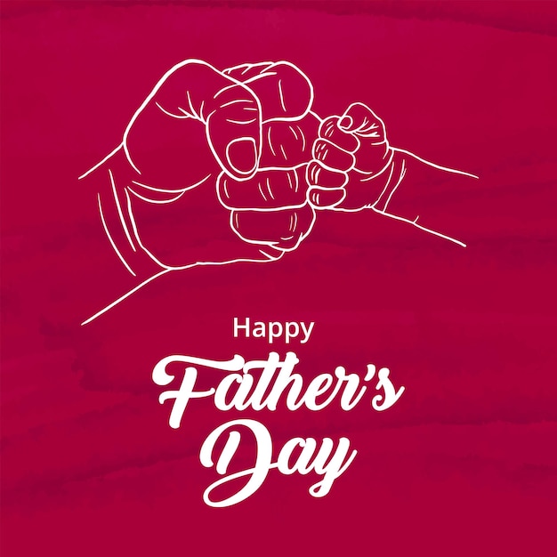 Happy Father's Day Greetings Pink White Background Social Media Design Banner Free Vector