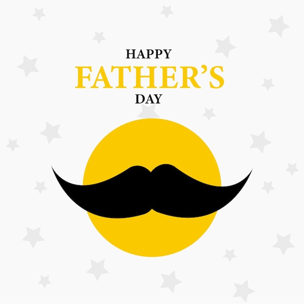 Happy Father's Day Greetings White Yellow Black Background Social Media Design Banner Free Vector