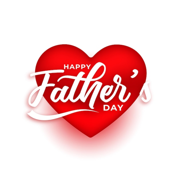 Happy father's day red 3d heart card design