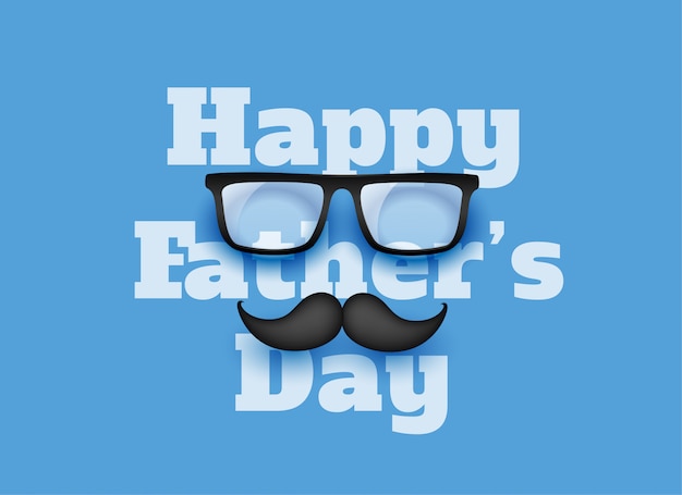 Happy fathers day blue greeting background