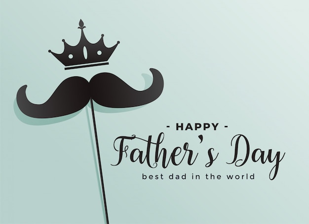 Happy fathers day crown and mustache background