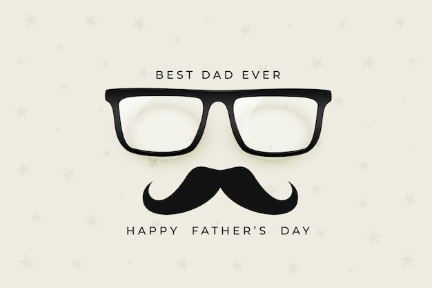 Free Vector happy fathers day nice with spectacles and mustache