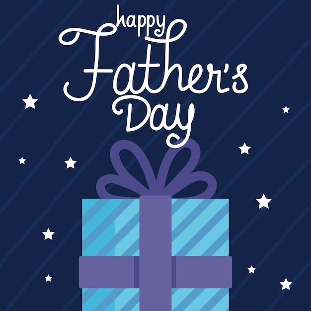 Free Vector happy fathers day postcard with gift