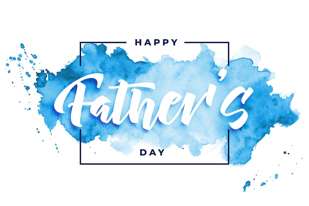 Happy fathers day watercolor card design