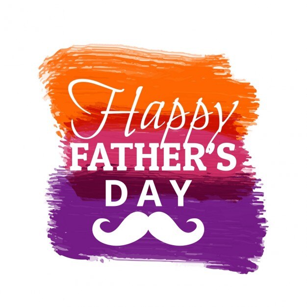 Happy fathers day with colorful paint strokes