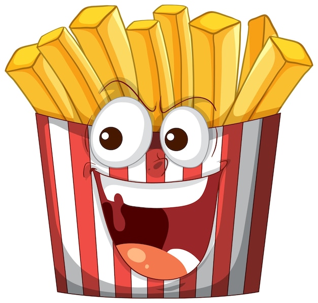 Free vector happy french fries cartoon