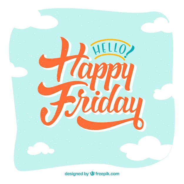 Free vector happy friday retro background