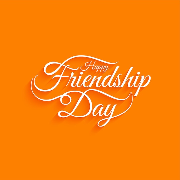 Free Vector happy friendship day celebration text design modern yellow color background