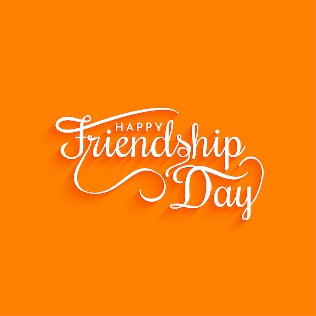 Free vector happy friendship day celebration text design modern yellow color background