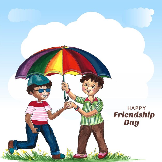 Happy friendship day greeting card background