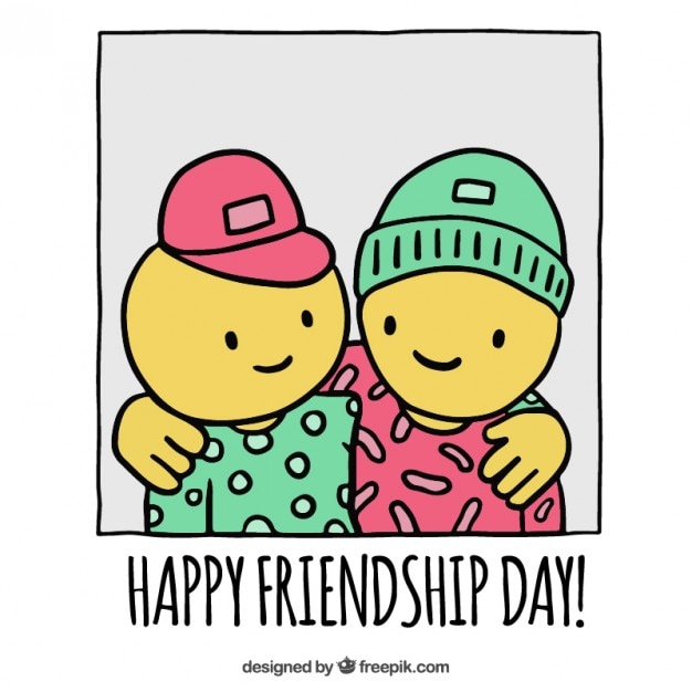 Free vector happy friendship day, hand drawn