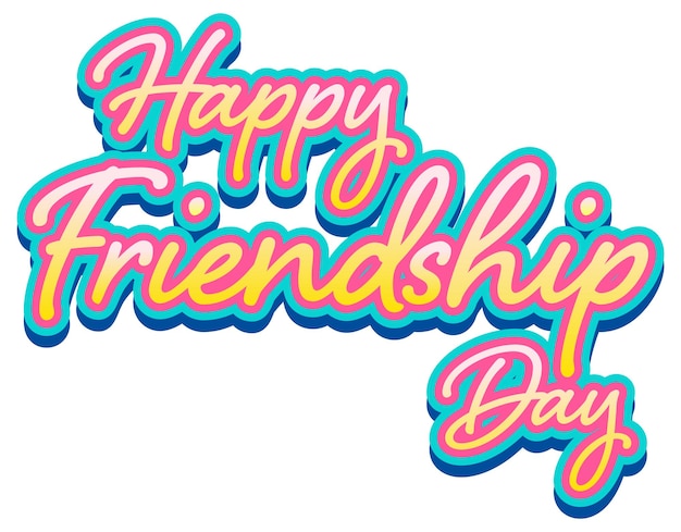 Free Vector happy friendship day lettering logo