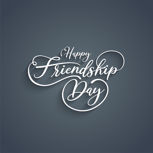 Free vector happy friendship day text minimal elegant design background