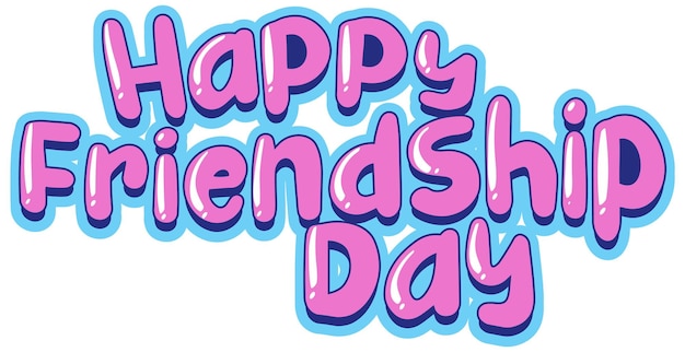 Free Vector happy friendship day word logo on white background