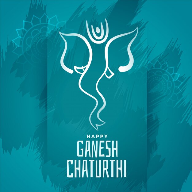 Happy ganesh chaturthi blue festival poster 