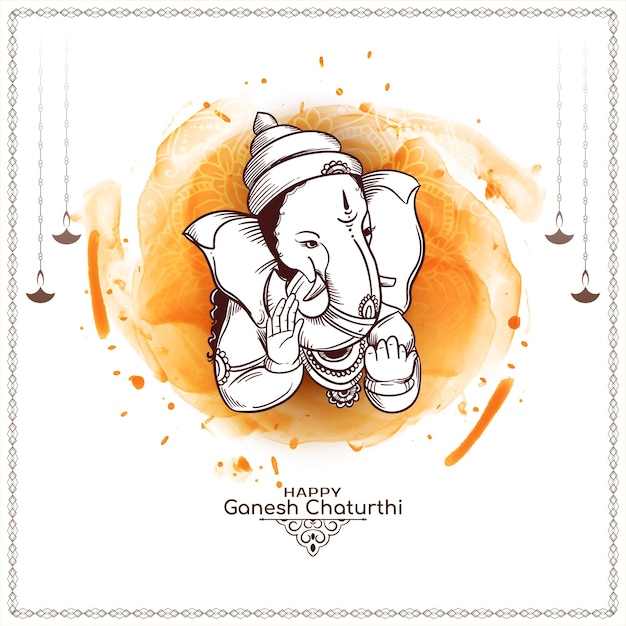 Free Vector happy ganesh chaturthi cultural indian religious festival background