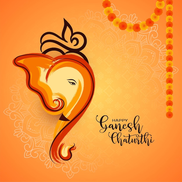 Free vector happy ganesh chaturthi elegant indian religious festival background