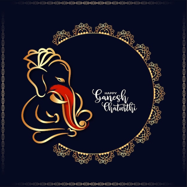 Happy Ganesh Chaturthi festival beautiful decorative background design