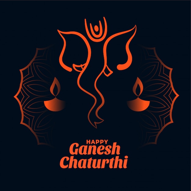 Happy ganesh chaturthi festival card design