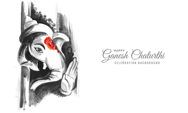 Happy ganesh chaturthi festival card design