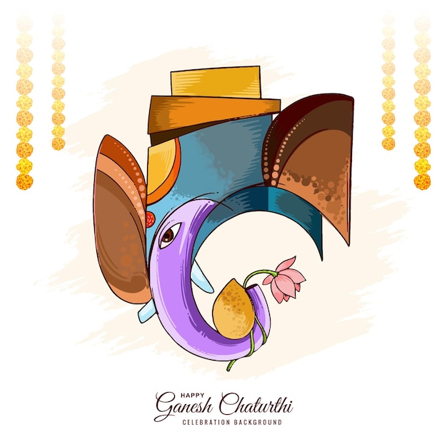 Free vector happy ganesh chaturthi festival celebration card background