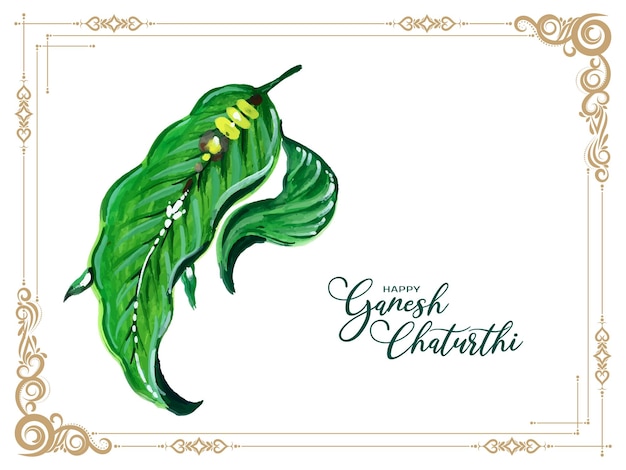 Happy Ganesh Chaturthi festival celebration card design