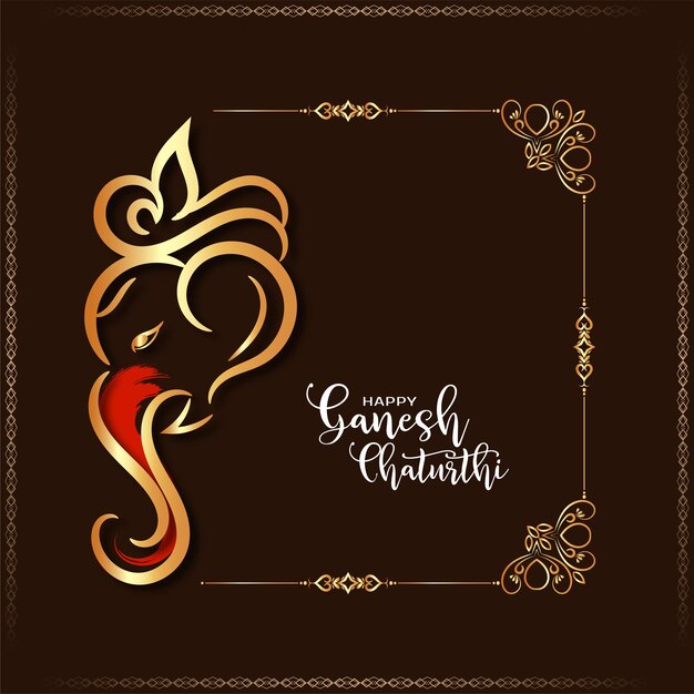 Happy Ganesh Chaturthi festival celebration greeting card