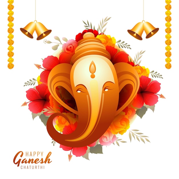 Free Vector happy ganesh chaturthi festival of india greeting card background