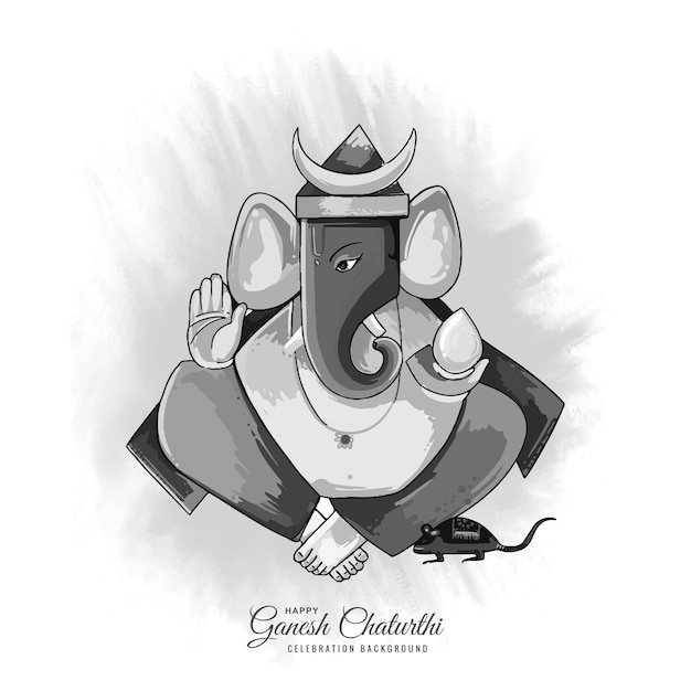 Free vector happy ganesh chaturthi festival of india greeting card background