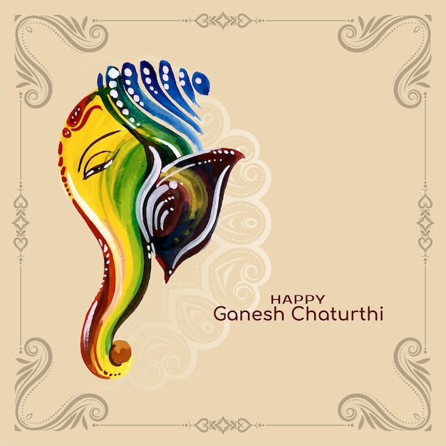 Happy Ganesh Chaturthi festival stylish greeting background design