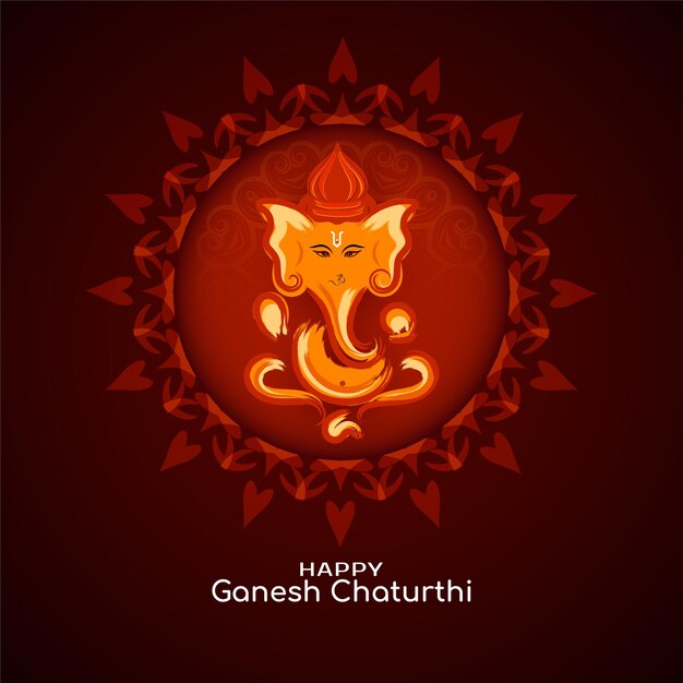 Happy Ganesh Chaturthi Hindu religious festival background design