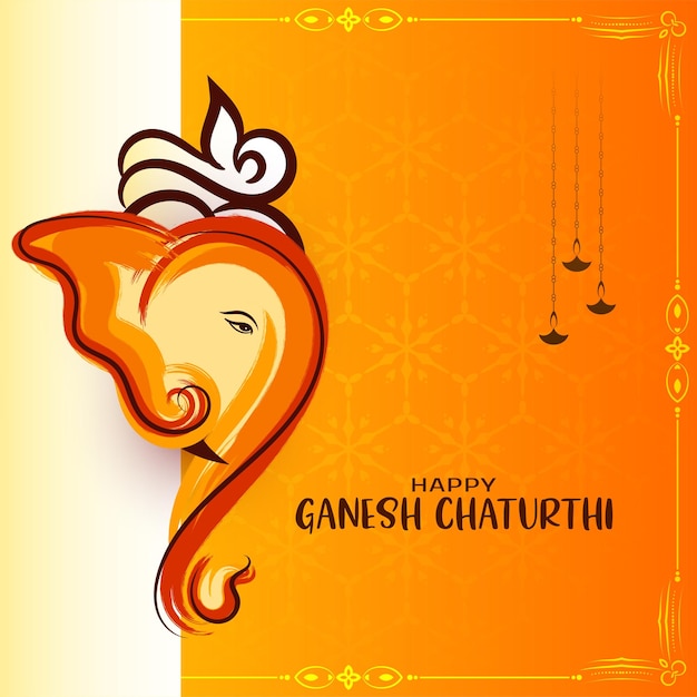 Happy Ganesh Chaturthi Hindu religious festival background design