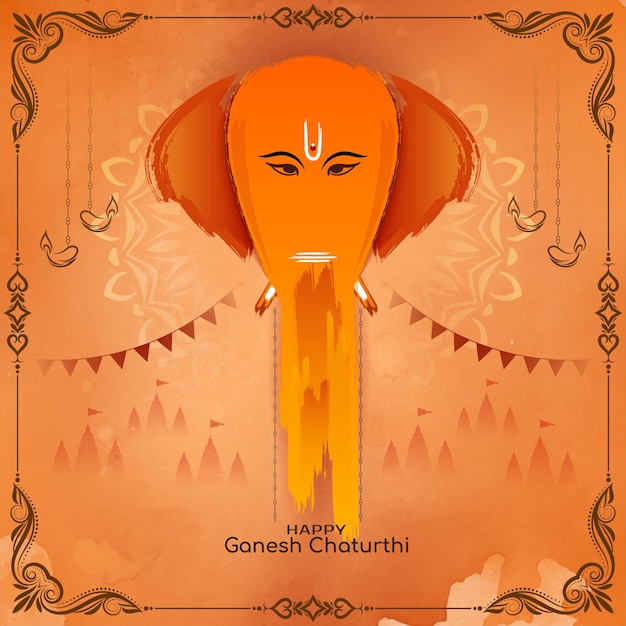 Happy Ganesh Chaturthi hindu traditional festival background vector