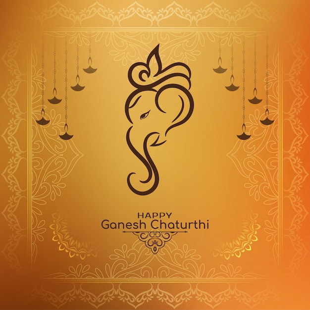 Happy Ganesh Chaturthi Indan festival greeting background vector