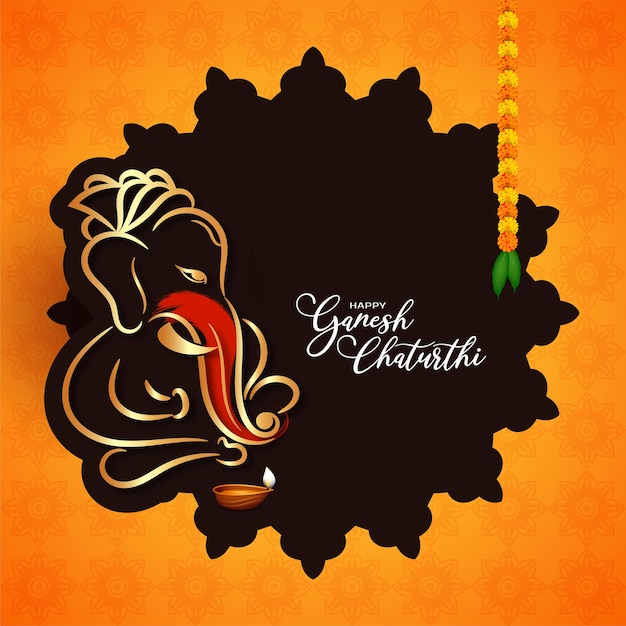 Happy Ganesh Chaturthi Indian cultural festival artistic background