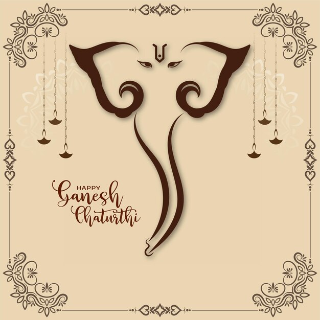 Happy Ganesh Chaturthi Indian cultural festival mythology background