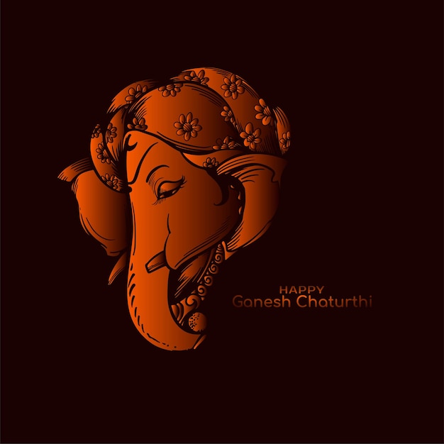 Free Vector happy ganesh chaturthi indian festival dark elegant background